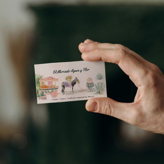 Whimsical Waterverf Ezel & Markt | SCHATTIGEE QR Visitekaartje