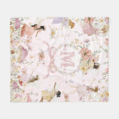 Whimsical Waterverf Fairies Wildflower Meadow Fleece Deken (Voorkant (Horizontaal))