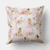 Whimsical Waterverf Fairies Wildflower Meadow Kussen (Achterkant)