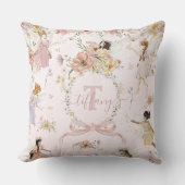 Whimsical Waterverf Fairies Wildflower Meadow Kussen (Voorkant)