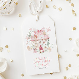 Whimsical Waterverf Fairy 1e Verjaardag Cadeaulabel