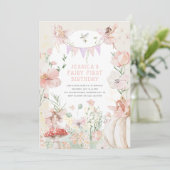 Whimsical Waterverf Fairy 1e Verjaardag Kaart (Staand voorkant)