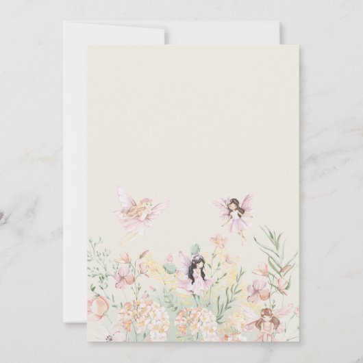 Whimsical Waterverf Fairy 1e Verjaardag Kaart (Achterkant)