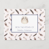 Whimsical Waterverf Feathers en Uil Recept | Briefkaart (Voorkant)