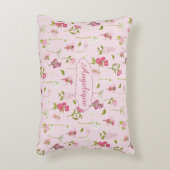 Whimsical Waterverf feeën & bloemen roze Accent Kussen (Voorkant(Verticaal))