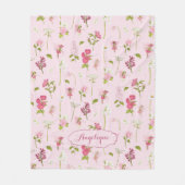 Whimsical Waterverf feeën & bloemen roze Fleece Deken (Voorkant)