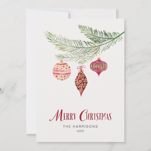 Whimsical-Waterverf Feestdagenkaart (Voorkant)