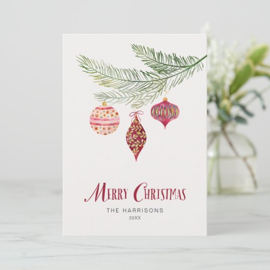 Whimsical-Waterverf Feestdagenkaart (Staand voorkant)