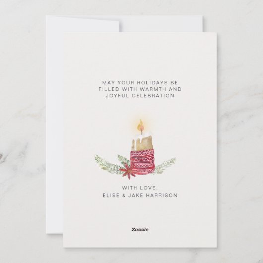 Whimsical-Waterverf Feestdagenkaart (Achterkant)