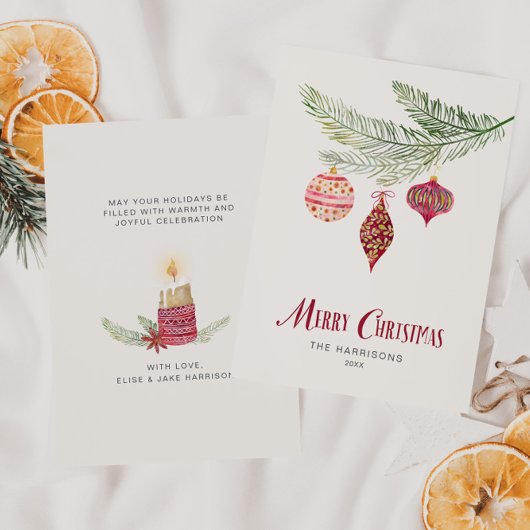 Whimsical-Waterverf Feestdagenkaart