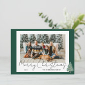 Whimsical Waterverf Feestelijke Bomen Kerstfoto Feestdagenkaart (Staand voorkant)