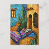 Whimsical Waterverf Fiesta Wedding Guest Details Informatiekaartje (Achterkant)