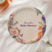 Whimsical Waterverf Floral Baby shower Papieren Bordje