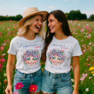 Whimsical Waterverf Floral Hair Funny Quote T-shirt