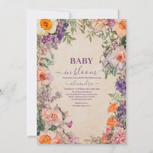 Whimsical Waterverf Floral Kaart (Voorkant)