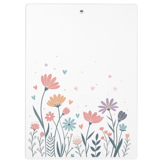 Whimsical Waterverf Floral Klembord (Achterkant)