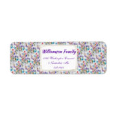 WHIMSICAL WATERVERF FLORAL PATTERN ETIKET (Voorkant)