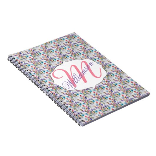 WHIMSICAL WATERVERF FLORAL PATTERN NOTITIEBOEK (Rechterzijde)