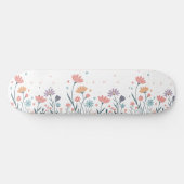Whimsical Waterverf Floral Skateboard (Horizontaal)
