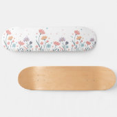 Whimsical Waterverf Floral Skateboard (Horizontaal)