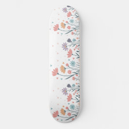 Whimsical Waterverf Floral Skateboard