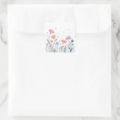 Whimsical Waterverf Floral Vierkante Sticker (Tas)