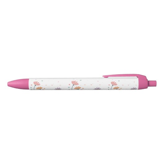 Whimsical Waterverf Floral Zwarte Inkt Pen (Bovenkant)