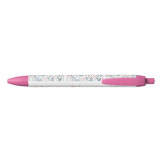 Whimsical Waterverf Floral Zwarte Inkt Pen (Achterkant)