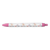 Whimsical Waterverf Floral Zwarte Inkt Pen (Voorkant)