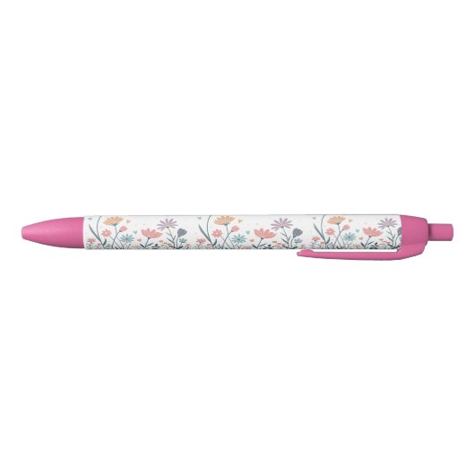 Whimsical Waterverf Floral Zwarte Inkt Pen (Bodem)