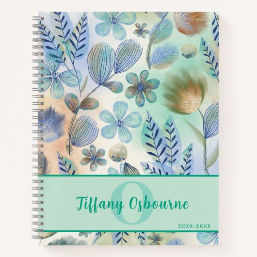 Whimsical Waterverf Florals Notitieboek (Voorkant)