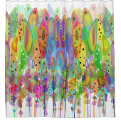 Whimsical Waterverf Flowers Art Douchegordijn (Voorkant)