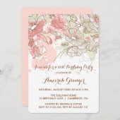 Whimsical Waterverf Flowers Birthday Uitnodiging (Voorkant / Achterkant)