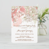 Whimsical Waterverf Flowers Birthday Uitnodiging (Staand voorkant)