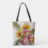 Whimsical Waterverf Flowers Tas (Achterkant)