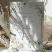 Whimsical Waterverf Foliage Geometrisch Goud Kaart