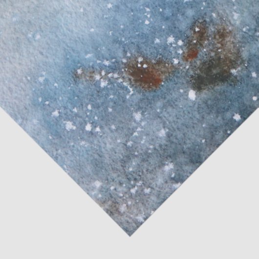 Whimsical Waterverf Fox in Sneeuwboskerst Tissuepapier (Detail)