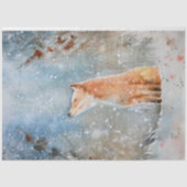 Whimsical Waterverf Fox in Sneeuwboskerst Tissuepapier (Voorkant)
