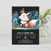 Whimsical Waterverf Fox Verjaardag digitaal Kaart (Staand voorkant)