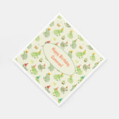 Whimsical Waterverf Frog verjaardagsfeestje Servet (Hoek)