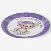 Whimsical Waterverf Girl Pilot Teddy Bear Papieren Bordje (Gekanteld)