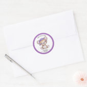 Whimsical Waterverf Girl Pilot Teddy Bear Ronde Sticker (Envelop)
