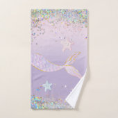 Whimsical Waterverf Glitter Zeemeermin Staart Bad Handdoek (Handdoek)