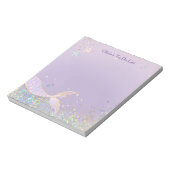 Whimsical Waterverf Glitter Zeemeermin Staart Notitieblok (Linkerzijde)