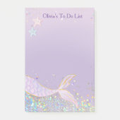 Whimsical Waterverf Glitter Zeemeermin Staart Post-it® Notes (Voorkant)