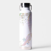 Whimsical Waterverf Glitter Zeemeermin Staart Waterfles (Voorkant)