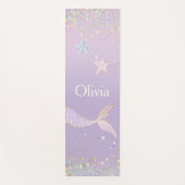Whimsical Waterverf Glitter Zeemeermin Staart Yogamat (Voorkant)