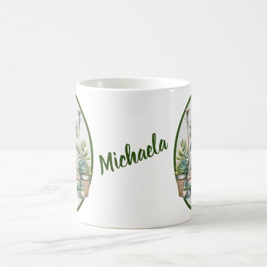 Whimsical Waterverf Gnome Succulent Koffiemok (Center)