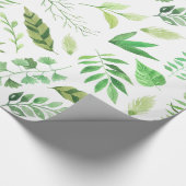 Whimsical Waterverf Green Leaves | Cadeaupapier (Hoek)