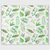 Whimsical Waterverf Green Leaves | Cadeaupapier (Vlak)
